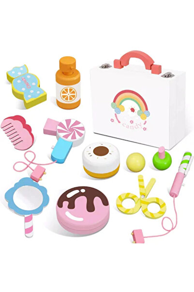 Toyska Trusa de machiaj, Make-up din lemn, 11 piese, multicolor