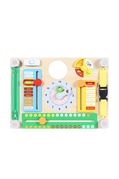 Toyska Placa Senzoriala Busy Board cu 2 fete Calendar, multicolor