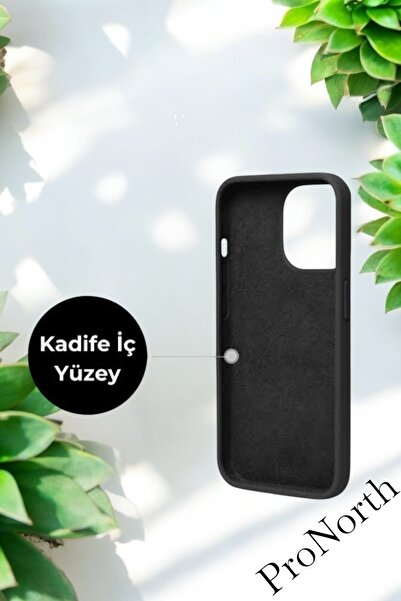ProNorth IPhone 13-14 Uyumlu Kılıf Logolu Lansman Soft Yumuşak Içi Kadife Silikon Kapak