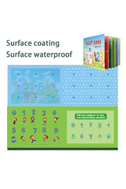 Toyska Carte educativa cu stickere reutilizabile Quiet Book - Numere, 10 pagini