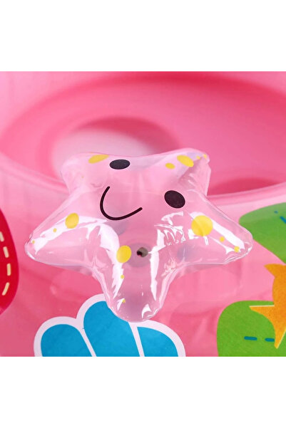 Toyska Baby swimming ring with sun protection cover Flower, 70 x 60 cm, pink