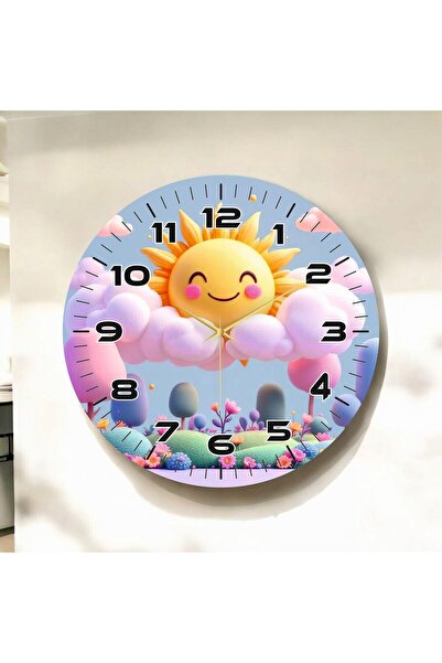 AA Shop Renkli Baskı Güneş Bulut Çocuk Desenli Sayılı Yılbaşı Hediyelik Ahşap...