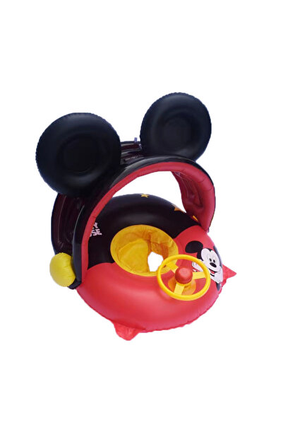 Toyska Colac inot gonflabil cu volan, acoperis si suport pentru copii Mickey Mouse