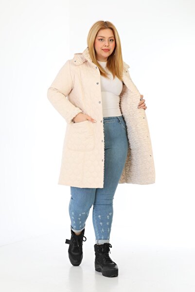 TUTveAL Collection İthal Yumuşak Kürklü Mont, Büyük Beden , Tavşan Tüylü Kaba...