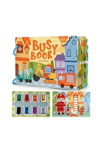Toyska Carte educativa cu stickere reutilizabile Busy Book - Vehicule, 10 act...