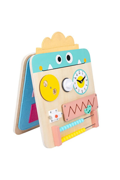 Toyska Placa activitati Montessori din lemn Busy Board pliabila si reversibil...