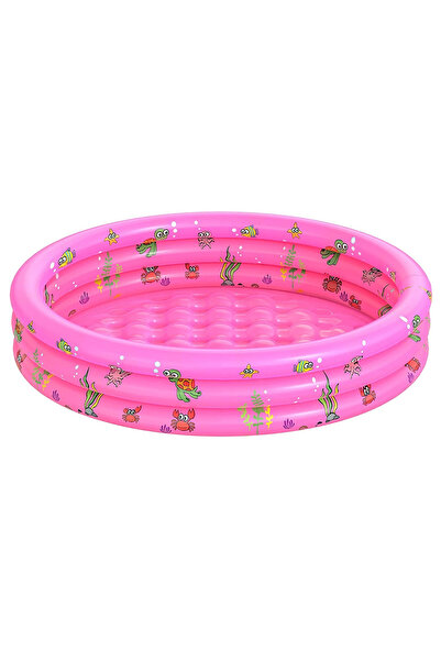 Toyska Piscină gonflabilă cu podea moale pentru copii, 130x35 cm, roz