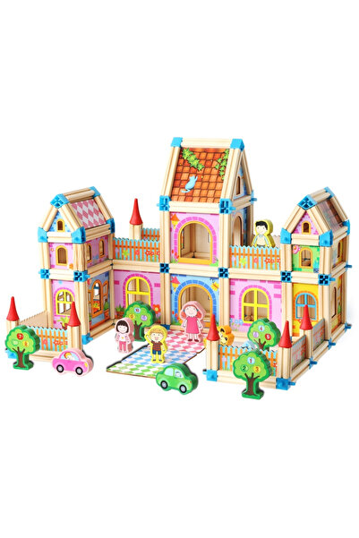 Beilaluna Set de constructie din lemn Micul Arhitect, 268 piese, multicolor