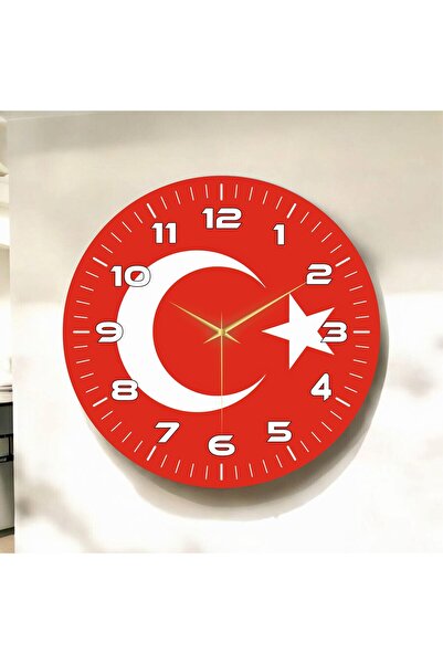 AA Shop Sade Kırmızı Renkli Baskı Türk Bayrağı Desenli Sayılı Hediyelik Ahşap...