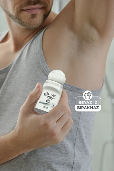 Deotak Invisible Erkek Roll-On Deodorant 35 ml 7 Güne Kadar Etkili Leke Bırakmayan Hassas Ciltler İçin