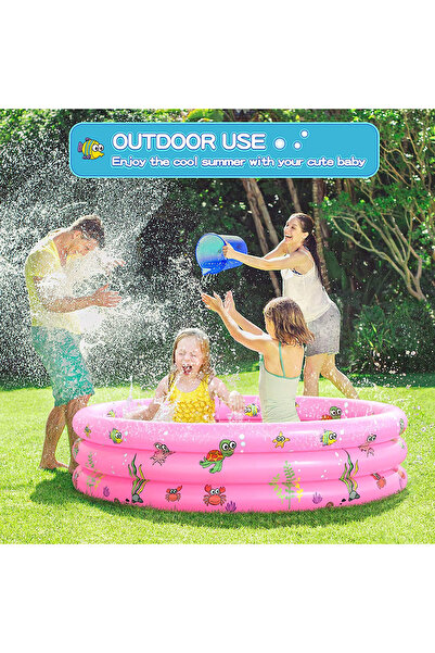 Toyska Inflatable soft-floor pool for children with 50 colored balls included, 130x35 cm, pink