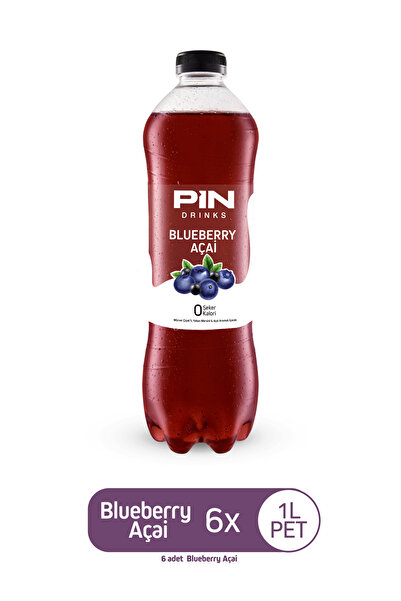 Pin Blueberry Açai - Şekersiz & Kalorisiz 1 Litre X 6 Adet
