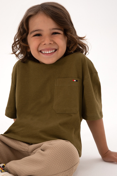 U.S. Polo Assn. Erkek Çocuk Haki Tişört 50314946-VR027