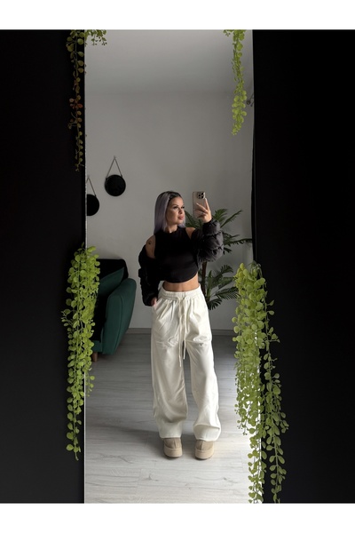 by SLA boutique Wide leg pants with drawstring and pockets