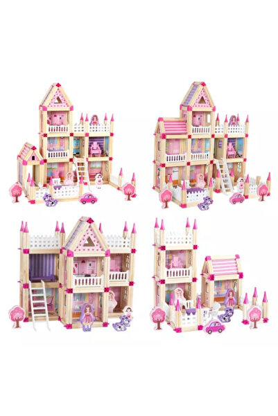Beilaluna Set de constructie din lemn Micul Arhitect Princess, 298 piese, multicolor