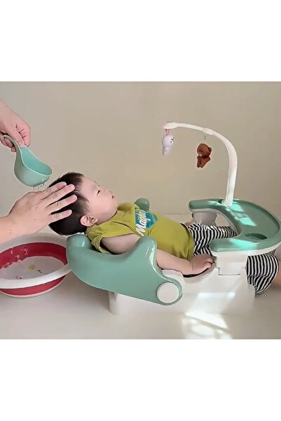 Toyska Scaun pentru Copii si Bebelusi 2 in 1, Servit Masa si pentru Baie, Pliabil, Reglabil, Verde