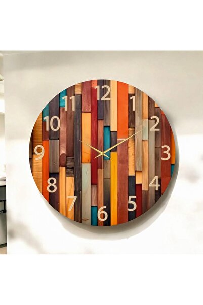 AA Shop Modern Renkli Baskı Ahşap Desenli Sayılı Yılbaşı Hediyelik Ahşap Sess...