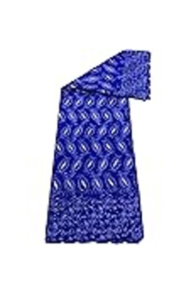 Generic دانتيل جيبر فاخر عالي الجودة بطول 5 ياردات مع حجر تطريز جميل SV (أزرق ملكي) 0