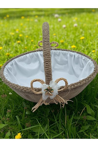 ZİRVEHOBİ HASIR SEPET OVAL Bohça Süsü, Gelin Damat Çeyiz Düğün Nikah Nişan Konvoy Süsü
