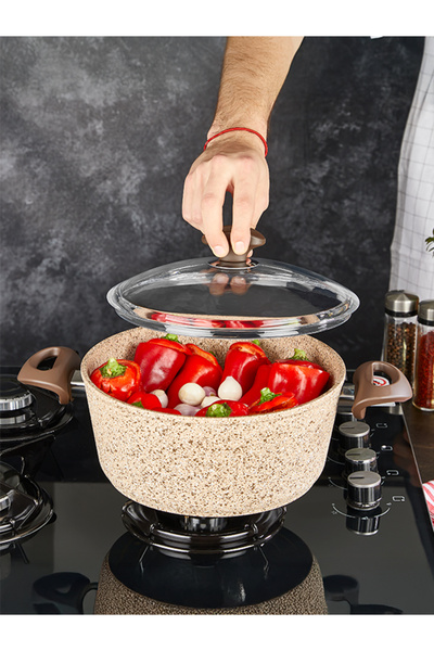 FALEZ 26 Cm Creamy Granitec Deep Pot