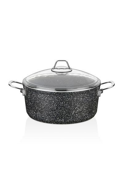 FALEZ Black Line Granite Cast 20 Cm Deep Pot