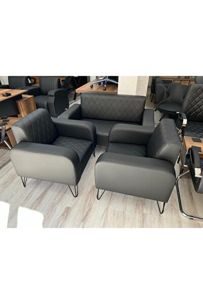 ENG OFİS MOBİLYALARI COSMOZ 2+1+1 DERİ OTURMA GRUBU