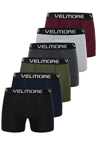 VELMORE 6’lı Kutu Premium Erkek Boxer | Likralı ve Pamuklu İç Giyim