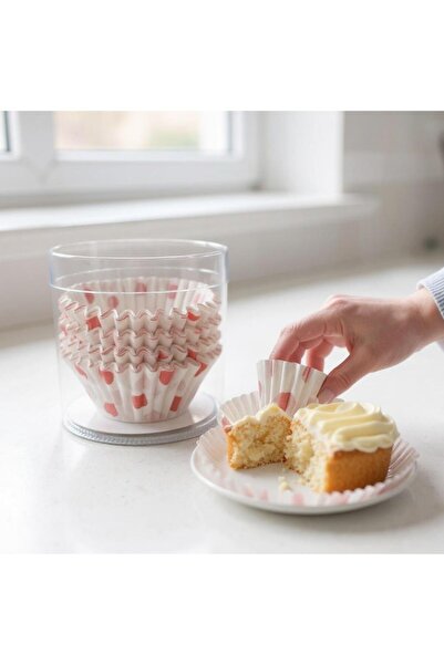 evikonu 100'lü Muffin Brownie Cupcake Kağıdı Kek Kalıbı Desenli Kek Kabı