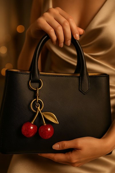Vadısh store Big Red Cherry Keychain, Bag Ornament,Charm