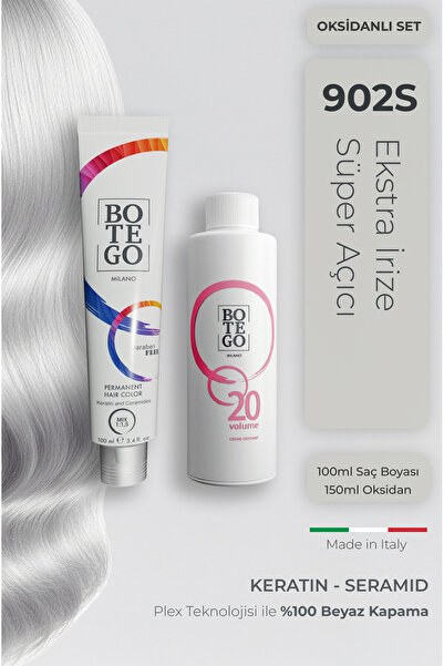 botegohair Profesyonel Krem Saç Boyası - 902 S Ekstra İrize Süper Açıcı 100 m...