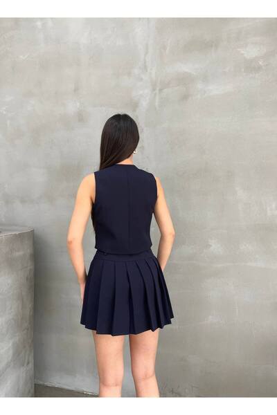 Lila Moda Kadın Mini Şort Etek Astarlı Şortlu