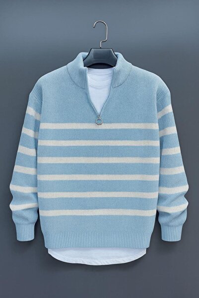 pepule Pack of 3 Striped Half Zip Sweater