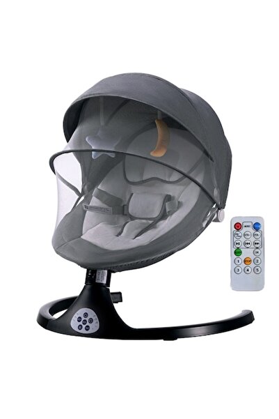 Novastride Leagan Electric Bebe si Copii cu Acoperis Rabatabil si Plasa Protectie, Balansoar Bebelusi, Muzical,