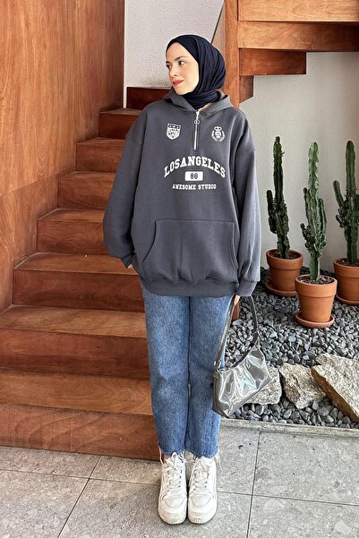 lamelif Los Angeles Smoked Sweatshirt - Half Zip