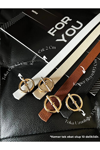 Fiori حزام نسائي رفيع - إبزيم دائري، للسترة والقمصان واللباس