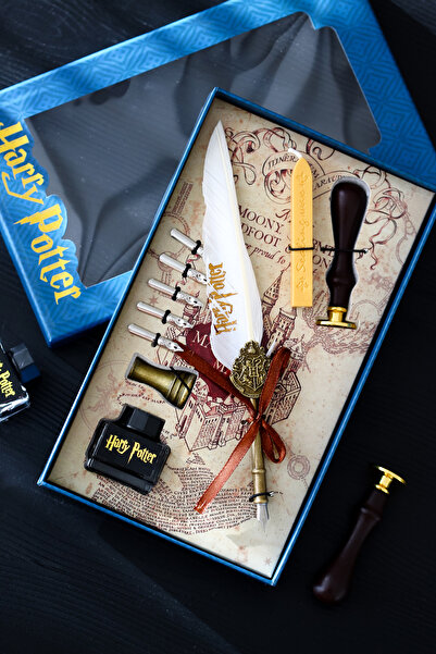 Penna Harry Potter Mühürlü Beyaz Tüylü Kalem Seti