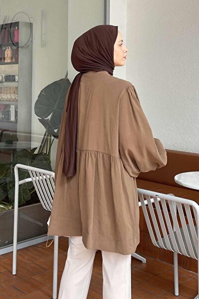 lamelif Two piece jacket with front tie brown