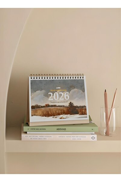 Lemsstudio 2026 Masa Takvimi & Planlayıcı Vintage Doğa Manzara Resimli