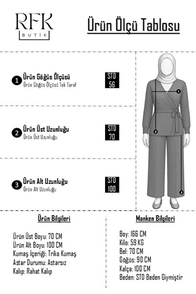 RFK Butik Women's Side Tie Knitwear Hijab Set - Black