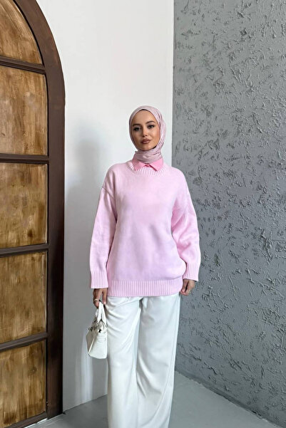 oshebu Bisiklet Yaka Oversize Triko Kazak