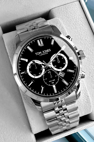 Tom Jones Orijinal Erkek Kol Saati 3 Atm Su Geçirmez London Seri Gümüş Renk- Çelik Kordon Gnc4629c3