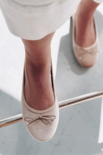I Love Shoes Lante Velvet Mary Jane Ballet Flats Beige