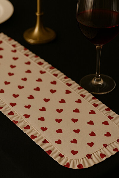 Vareni % 100 Pamuk Antibakteriyel Leke Tutmaz Kolay Temizlenir Runner Masa Örtüsü 40 x 110 cm