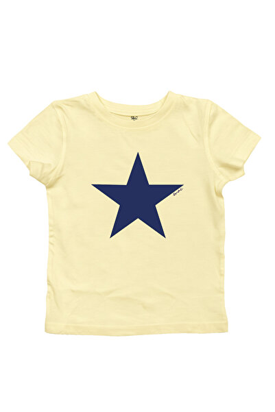 WHITE OF CREATIVE Kadın Star Yıldız Baskılı Baby Tee Crop Top