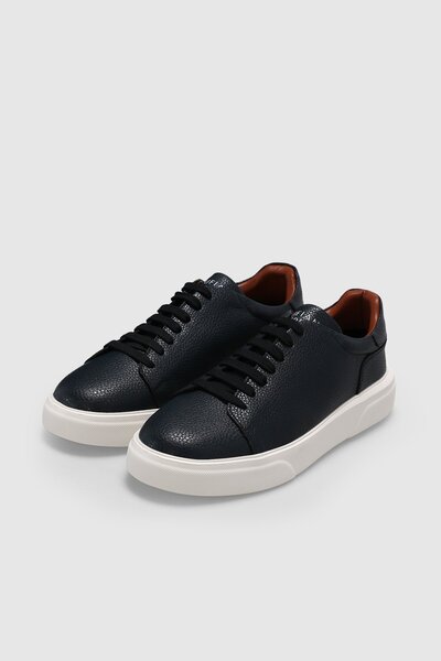 Lufian Tommy Erkek Deri Sneaker Ayakkabı Siyah