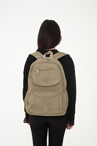 Sanmorris حقيبة ظهر متعددة الأقسام من القماش المجعد المقاوم للماء للجنسين من ...