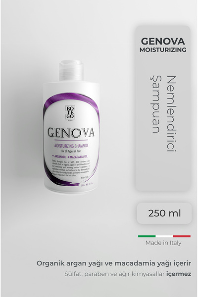 botegohair Genova Moisturizing | Nemlendirici Şampuan 250 ml Işlem Görmüş Kır...