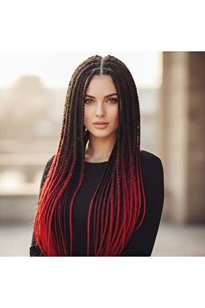 ALVERA COLLECTION Sen Ombreli for African Braid and Rasta / Black / Dark Red ...