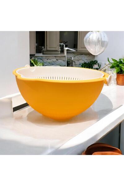 Online Home Market مصفاة دوارة مع وعاء مائي، مصفاة كبيرة للمعكرونة والخضروات