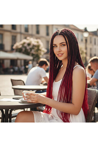 Ethab Ticaret شعر أومبري / أسود / أحمر للضفائر الأفريقية والرستا